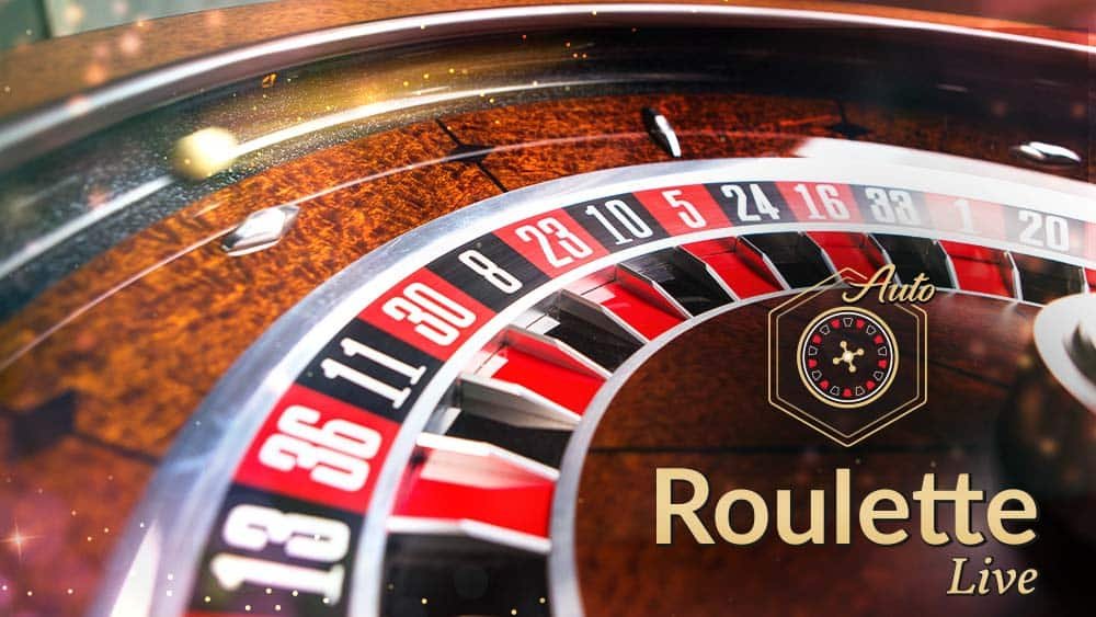 Auto Roulette key art showing the automated roulette wheel with no dealer