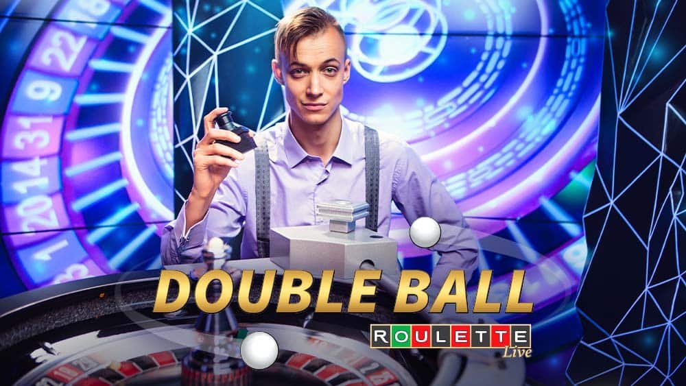 Double Ball Roulette key art with the roulette wheel and two balls