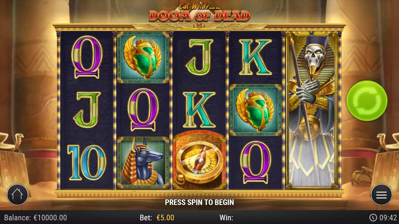 A five reel payline slot grid with the balance, bet and win fields along the bottom