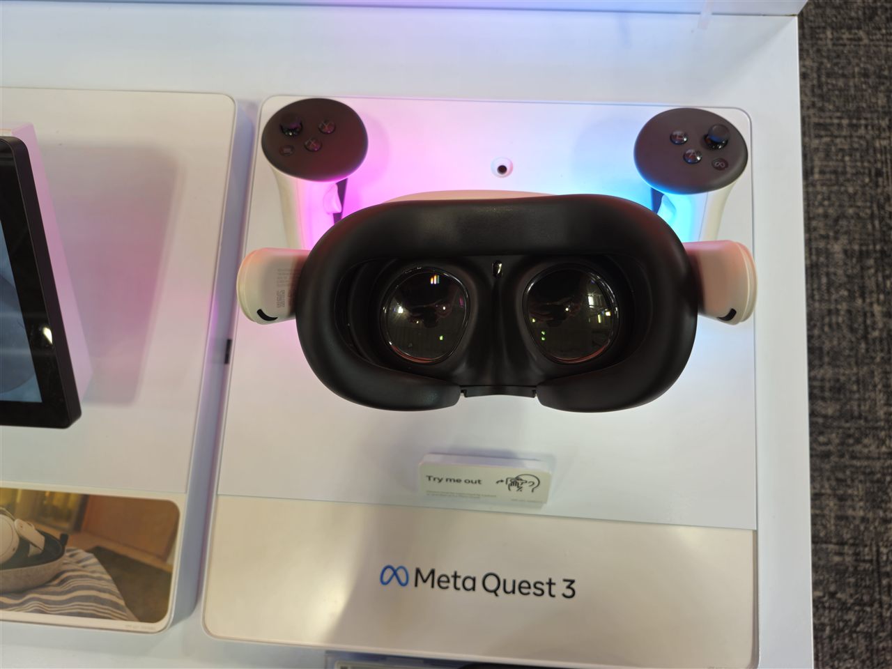 A Meta Quest 3 headset on a retail display, the hardware every VR casino app in Canada currently runs on
