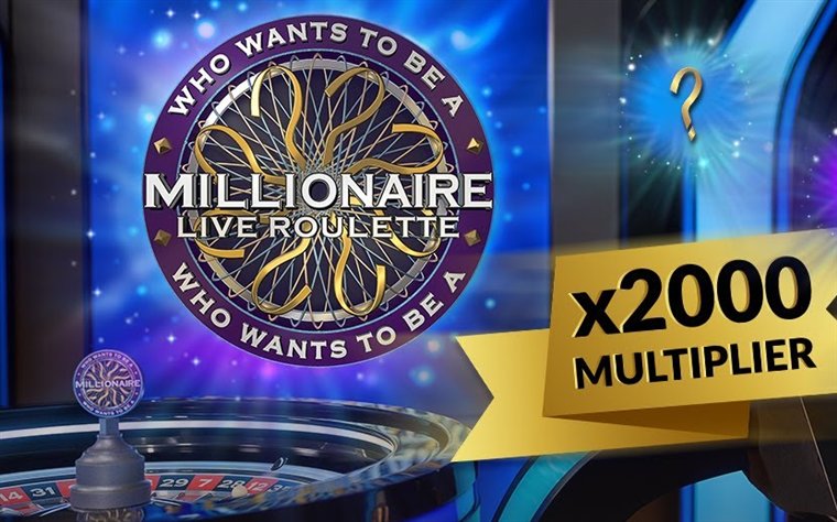Who Wants To Be A Millionaire Live Roulette logo beside the roulette wheel and the x2000 multiplier banner