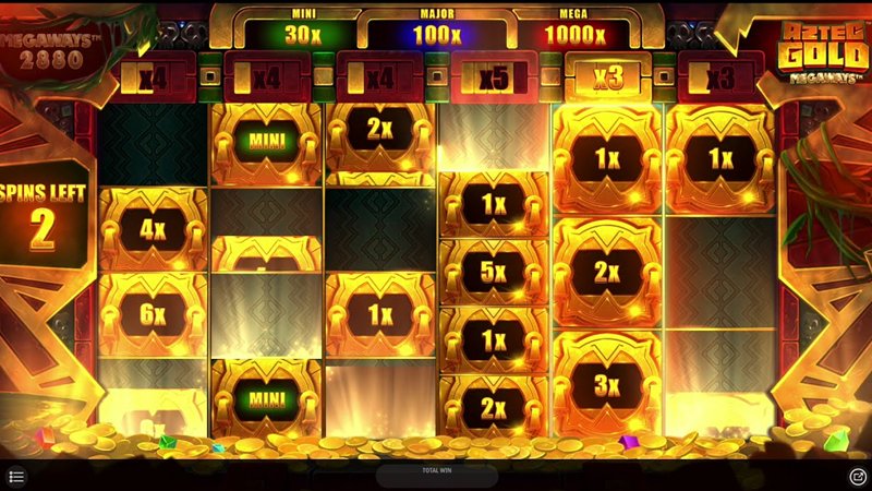 Aztec Gold Cash Respins with locked scatter values and the jackpot bar