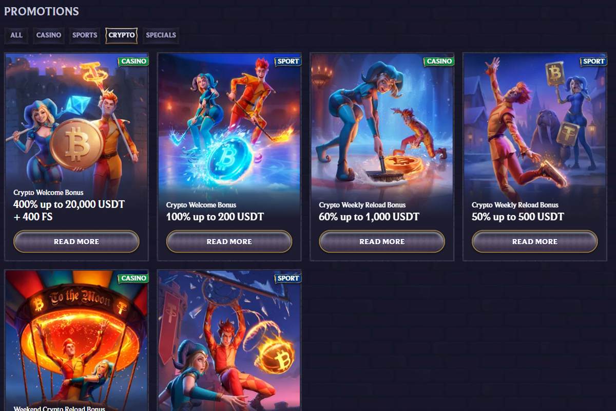 Crypto casino bonus Canada: LolaJack crypto promotions with a 400% welcome up to 20,000 USDT and USDT reloads