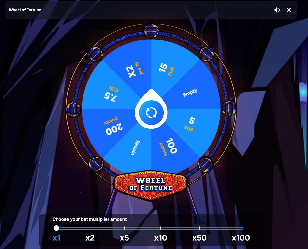 Ice Casino Wheel of Fortune at a daily free spins casino Canada pick, with cash, points and respin segments
