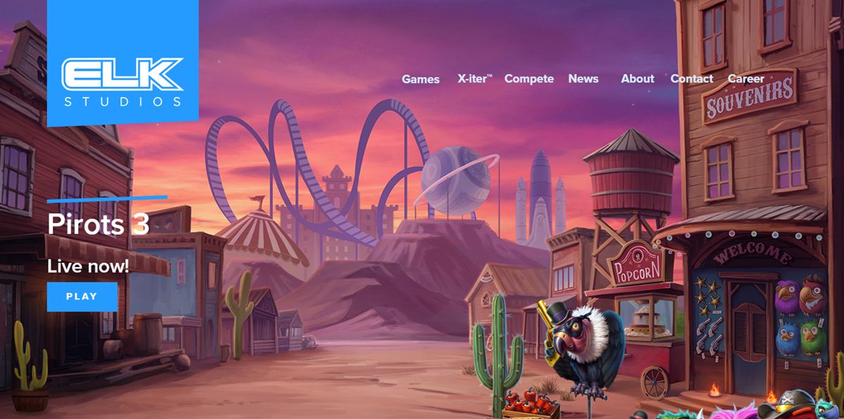 ELK Studios Pirots 3 page with the Wild West birds, one of the ELK Studios slots Canada players can find