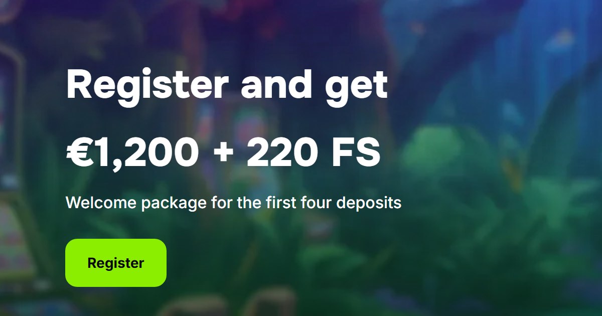 free spins on sign up Canada: Verde Casino home page with a Register button beside a welcome package banner for the first four deposits