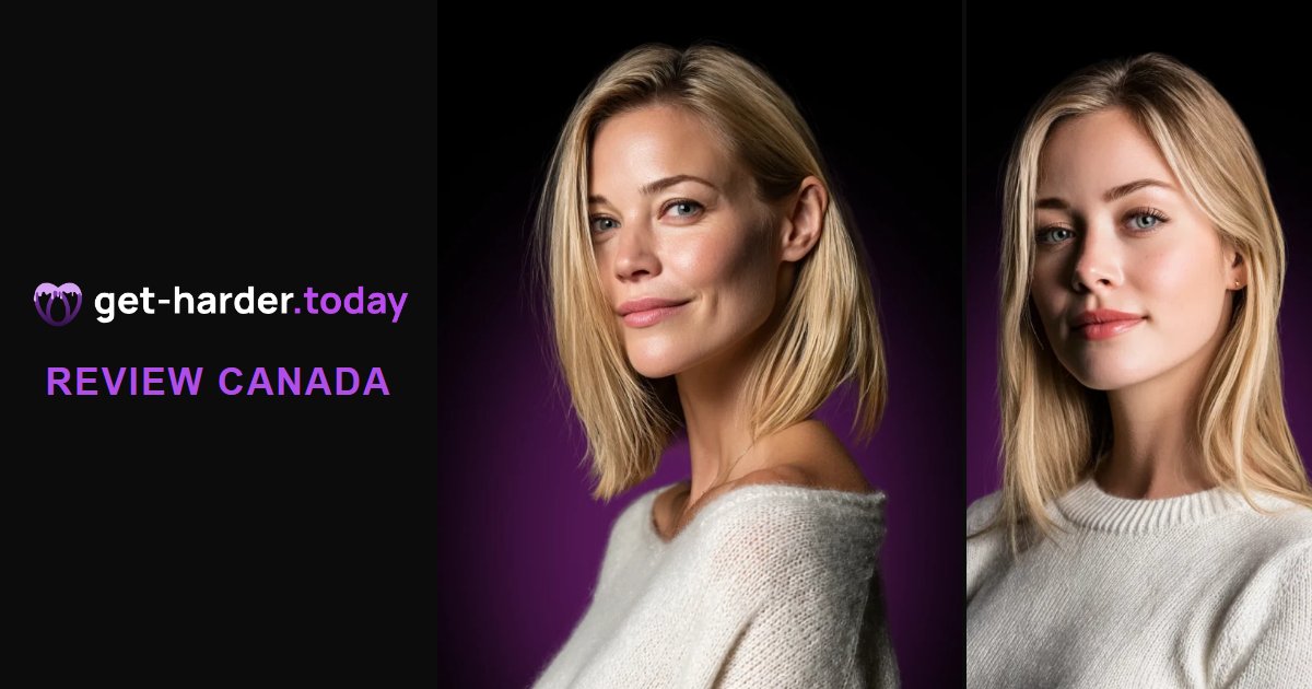 Two AI companions from the character builder beside the get-harder.today logo, for this Get Harder AI review Canada