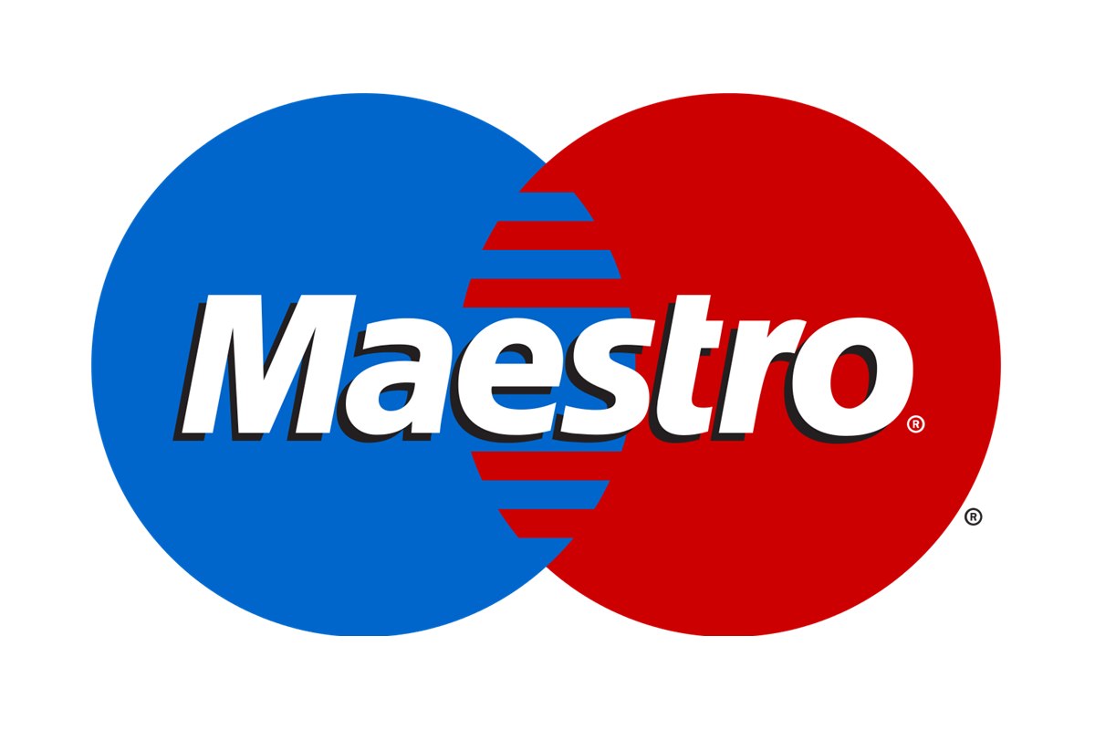 The Maestro debit card logo used on cards dual-networked for purchases abroad