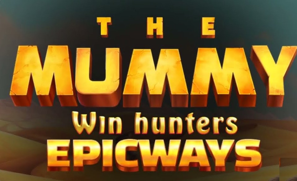 The Mummy Win Hunters Epicways title art in gold letters over a desert, the Mummy Win Hunters slot Canada players search for