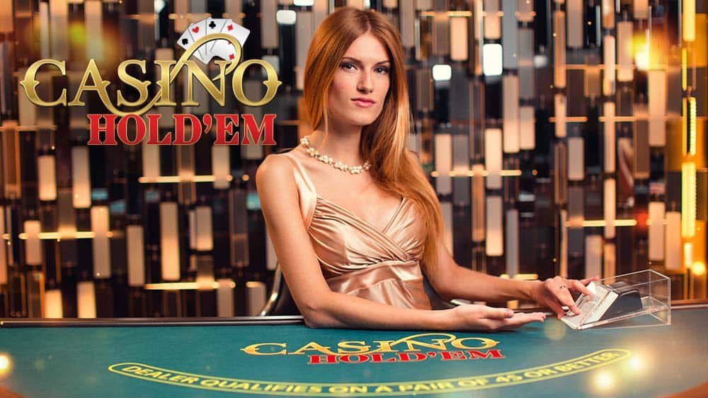Casino Hold'em live dealer table from Evolution, casino poker found on online poker sites Canada players use
