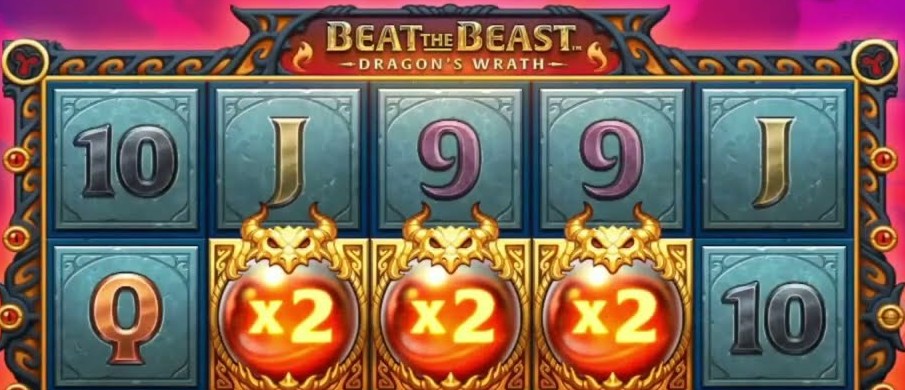 Beat the Beast: Dragon's Wrath reels with three x2 multiplier orbs
