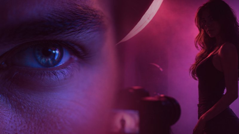 Close-up of an eye and a silhouette in a cam studio, from the Xtease about page, for this Xtease review Canada