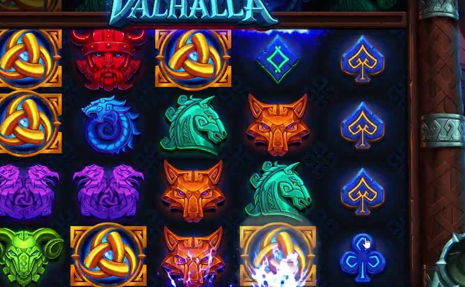 Towering Pays Valhalla reels with Norse symbols, a game found at Yggdrasil casinos Canada sites